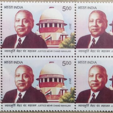 justice Mehr Chand Mahajan Rs.5 (Block of 4 TL Stamp)