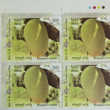 Bhagalpuri Zardalu Rs.5 (Block of 4 TL Stamp)