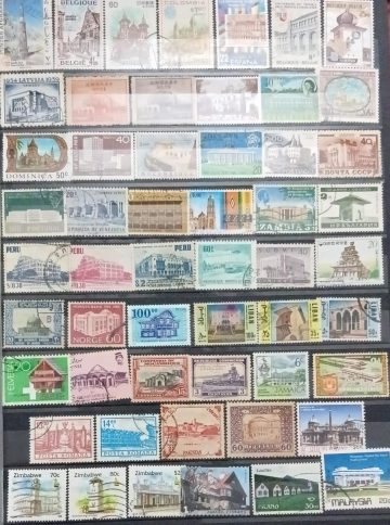 Foreign Used Stamps Architecture & Building 54 Stamps