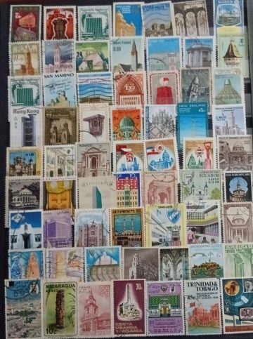 Foreign Used Stamps Architecture & Building 63 Stamps
