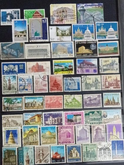 Foreign Used Stamps ARCHITECTURE & BUILDING 53 Stamps