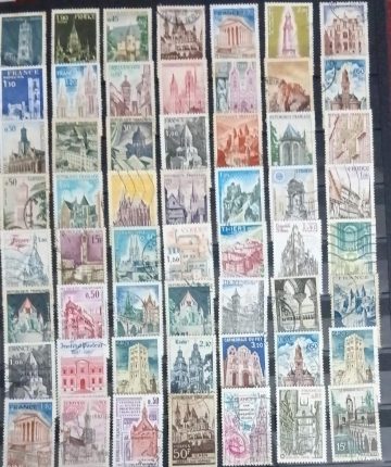 Foreign Used Stamps Architecture & Building 56 Stamps