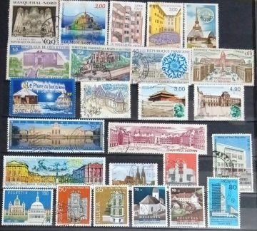 Foreign Used Stamps Architecture & Building 25 Stamps
