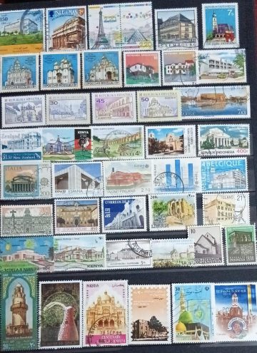 Foreign Used Stamps Architecture & Building 44 Stamps