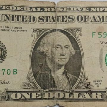 UNITED STATES OF AMERICA Currency 1 Dollar 2003 (Used) slightly damaged