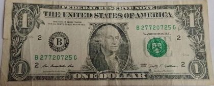 UNITED STATES OF AMERICA Currency 1 Dollar 2009 (Used) Slightly Damaged