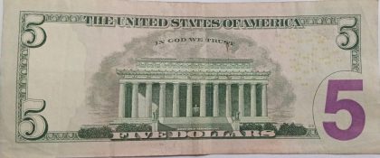 UNITED STATES OF AMERICA Currency 5 Dollars 2009 (Used) - Image 2