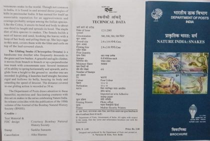Nature India Snakes : Python Pit Viper King Cobra Gliding Snake. (BR)