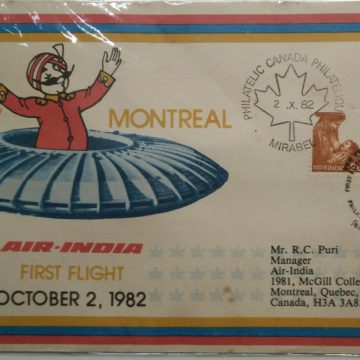 Bombay -Montreal(Single Flight Cover)