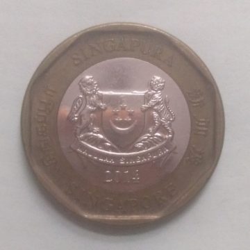 1$ Dollar 2014 Majulah Singapora/ Singapore (used)