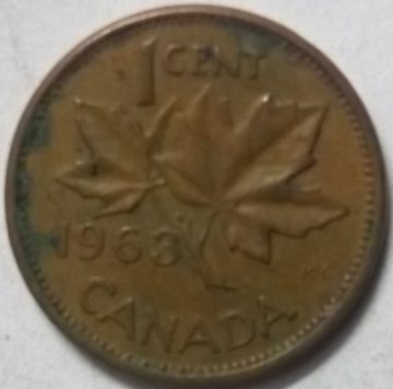 1 Cent Canada 1963 Elizabeth II D.G Regina (used)