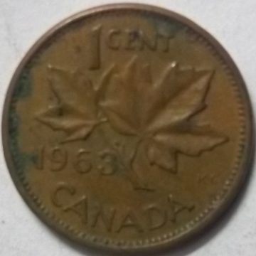 1 Cent Canada 1963 Elizabeth II D.G Regina (used)