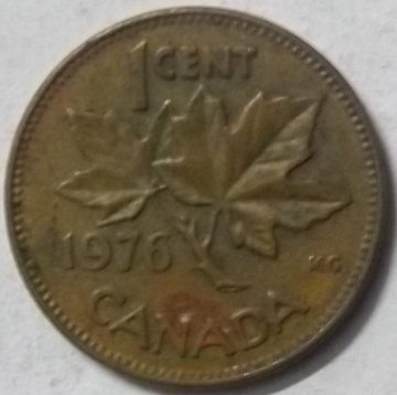 1 Cent Canada 1976 Elizabeth II D.G Regina (used)