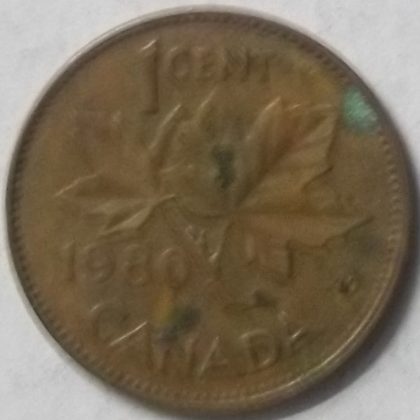 1 Cent Canada 1980 Elizabeth II D.G Regina (used) | Indian Postage Stamps | Indian Coins | Old Indian Currency | Rare Indian Coins | Numismatic Collection India