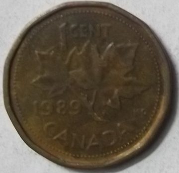1 Cent Canada 1989 Elizabeth II D.G Regina (used)