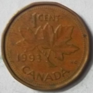 1 Cent Canada 1993 Elizabeth II D.G Regina (used)