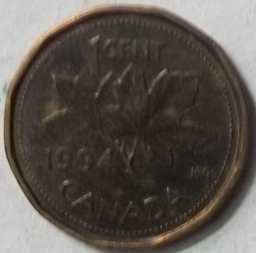 1 Cent Canada 1994 Elizabeth II D.G Regina (used)
