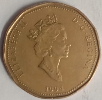 1 DOLLAR CANADA 1994 Elizabeth II D.G Regina (used)