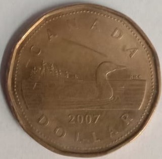 1 DOLLAR CANADA 2007 Elizabeth II D.G Regina (used)