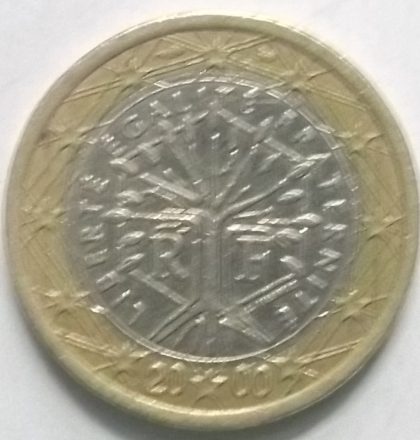 1 EURO 2000_Liberte Egalite Fraternite (used) | Indian Postage Stamps | Indian Coins | Old Indian Currency | Rare Indian Coins | Numismatic Collection India - Image 2