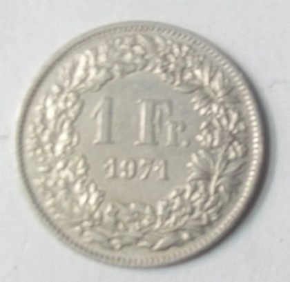 SWITZERLAND 1 Fr.  1971 Helvetia (used) | Indian Postage Stamps | Indian Coins | Old Indian Currency | Rare Indian Coins | Numismatic Collection India