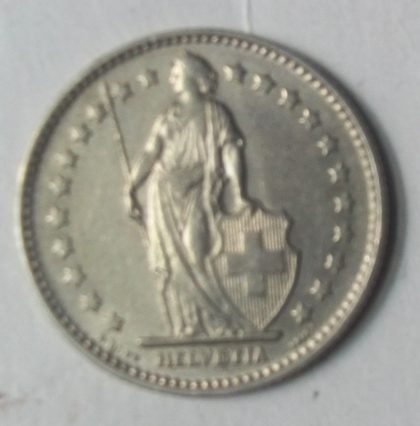 SWITZERLAND 1 Fr.  1971 Helvetia (used) | Indian Postage Stamps | Indian Coins | Old Indian Currency | Rare Indian Coins | Numismatic Collection India - Image 2