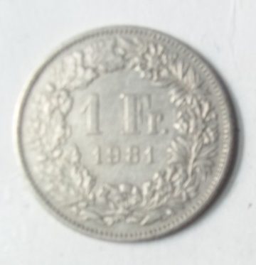 SWITZERLAND 1 Fr. 1981 Helvetia (used)