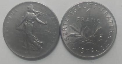 1 Franc 1974 Liberte Egalite Fraternite (used) | Indian Postage Stamps | Indian Coins | Old Indian Currency | Rare Indian Coins | Numismatic Collection India