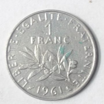 1 Franc 1961 Liberte Egalite Fraternite(used)