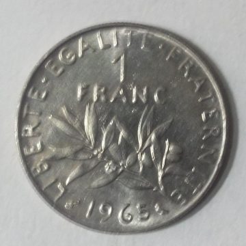 1 Franc 1965 Liberte Egalite Fraternite(used)