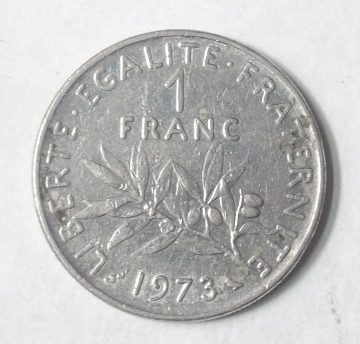 1 Franc 1973 Liberte Egalite Fraternite(used)
