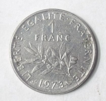 1 Franc 1973 Liberte Egalite Fraternite(used) | Indian Postage Stamps | Indian Coins | Old Indian Currency | Rare Indian Coins | Numismatic Collection India