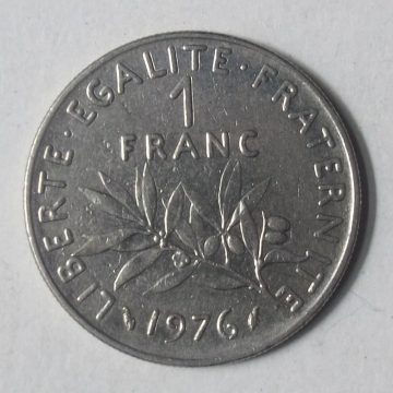 1 Franc 1976 Liberte Egalite Fraternite(used)