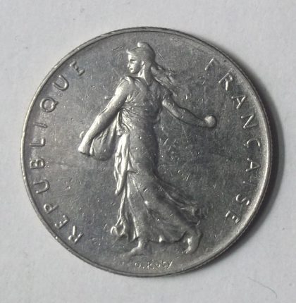 1 Franc 1976 Liberte Egalite Fraternite(used) | Indian Postage Stamps | Indian Coins | Old Indian Currency | Rare Indian Coins | Numismatic Collection India - Image 2