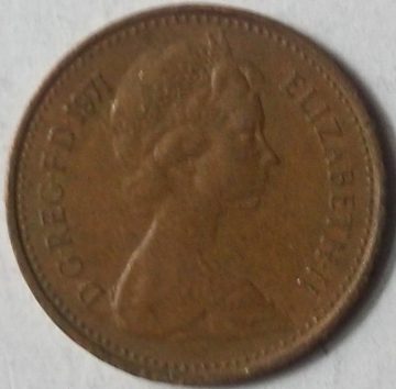 Half New Penny Elizabeth II 1971 (used)
