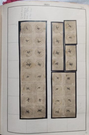 Indian 1852 Used White SCINDE Dawk Sg S1 ?2500 Rare Genuine Imitation & Collector's Pride Tele beach, to Hold This in Their Collection. (32 STAMPS)