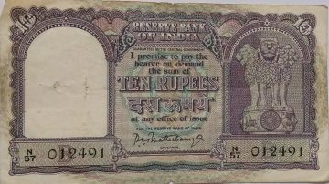 10 Rupees note Governor P.C.BHATTACHARYA (1962-1967)  Inset B Used