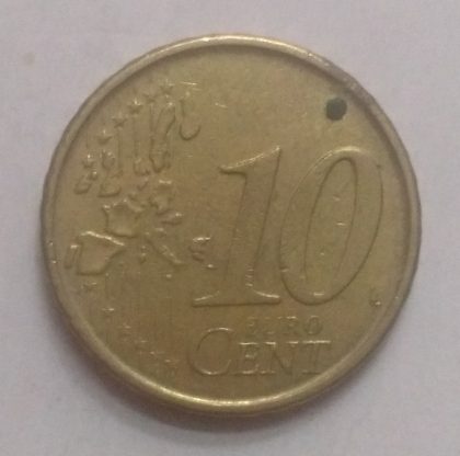 10 Cent EURO  2001_ESPANA Cervantes (used) | Indian Postage Stamps | Indian Coins | Old Indian Currency | Rare Indian Coins | Numismatic Collection India
