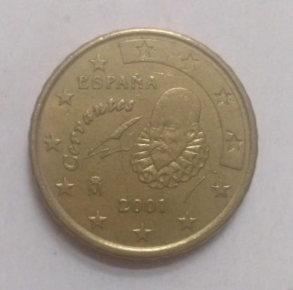 10 Cent EURO  2001_ESPANA Cervantes (used) | Indian Postage Stamps | Indian Coins | Old Indian Currency | Rare Indian Coins | Numismatic Collection India - Image 2