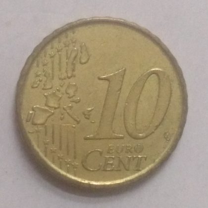 10 Cent EURO  2002_ESPANA Cervantes (used) | Indian Postage Stamps | Indian Coins | Old Indian Currency | Rare Indian Coins | Numismatic Collection India