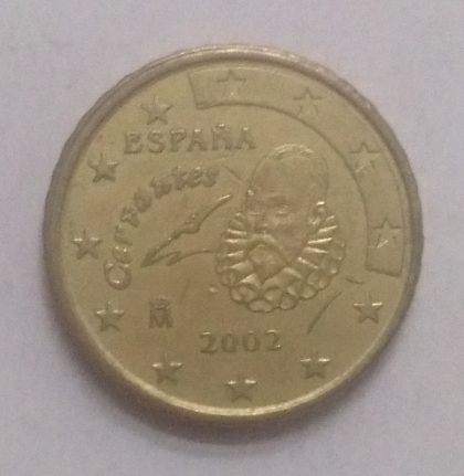 10 Cent EURO  2002_ESPANA Cervantes (used) | Indian Postage Stamps | Indian Coins | Old Indian Currency | Rare Indian Coins | Numismatic Collection India - Image 2