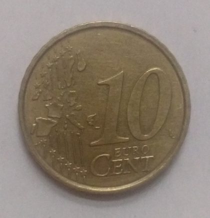 10 Cent EURO  2002_RF (used) | Indian Postage Stamps | Indian Coins | Old Indian Currency | Rare Indian Coins | Numismatic Collection India