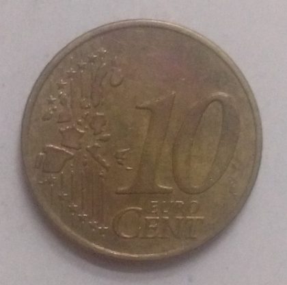 10 Cent EURO  2003_(used) | Indian Postage Stamps | Indian Coins | Old Indian Currency | Rare Indian Coins | Numismatic Collection India