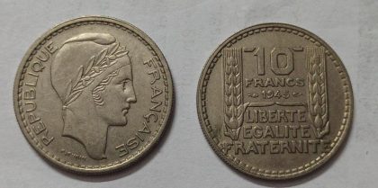10 Francs 1945 Liberte Egalite Fraternite (used) | Indian Postage Stamps | Indian Coins | Old Indian Currency | Rare Indian Coins | Numismatic Collection India