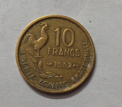 10 Centimes 1952 Liberte Egalite Fraternite (used) | Indian Postage Stamps | Indian Coins | Old Indian Currency | Rare Indian Coins | Numismatic Collection India - Image 2