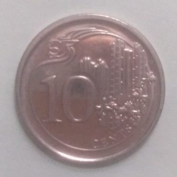 10 Cents 2014 Majulah Singapora/ Singapore (unc)