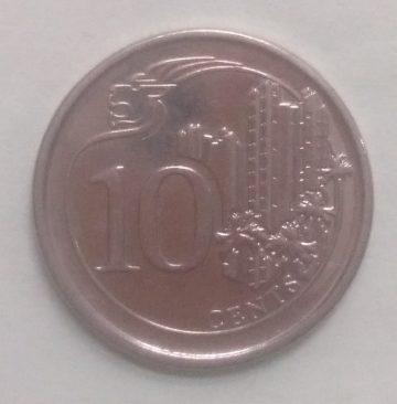 10 Cents 2015 Majulah Singapora/ Singapore (unc)