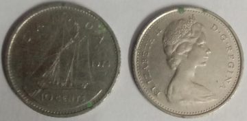 10 Cents Canada 1974 Elizabeth II D.G Regina (used)