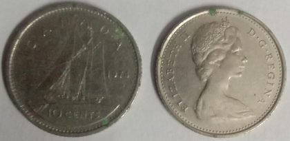 10 Cents Canada 1974 Elizabeth II D.G Regina   (used) | Indian Postage Stamps | Indian Coins | Old Indian Currency | Rare Indian Coins | Numismatic Collection India
