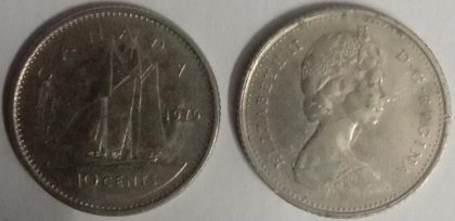 10 Cents Canada 1976 Elizabeth II D.G Regina    (used) | Indian Postage Stamps | Indian Coins | Old Indian Currency | Rare Indian Coins | Numismatic Collection India